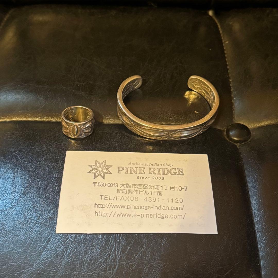 ナバホ族 Ray Adakaiレイアダカイ バングル&リング セット シルバー