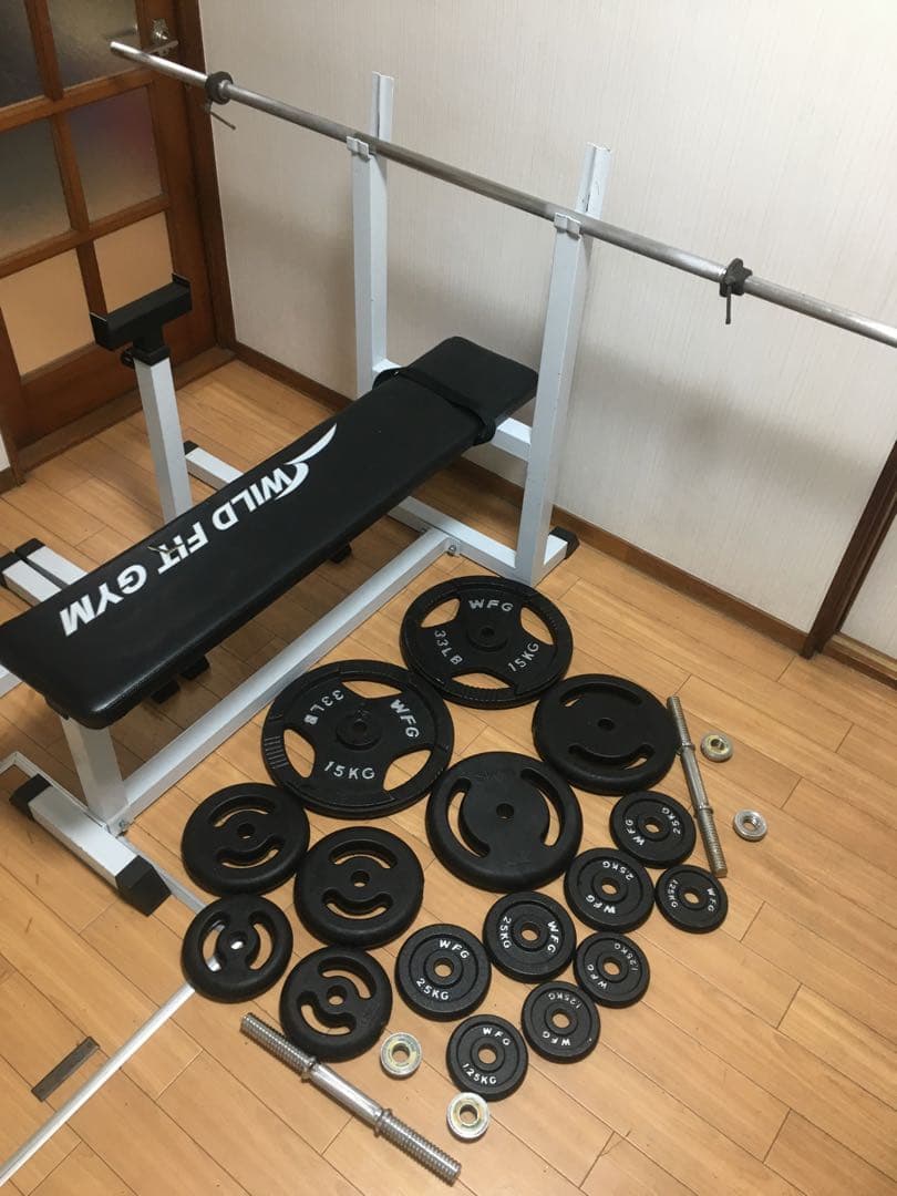 Wild Fit ワイルドフィット ベンチプレスセット77.5Kg 引き取り限定