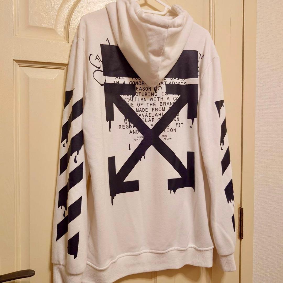 OFF-WHITE オフホワイト　パーカー　白　L