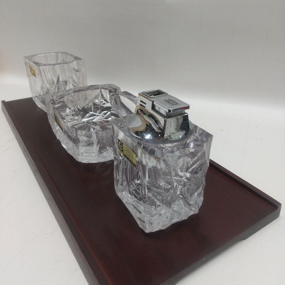 灰皿セット 応接室 クリスタルガラス ハンドメイド
