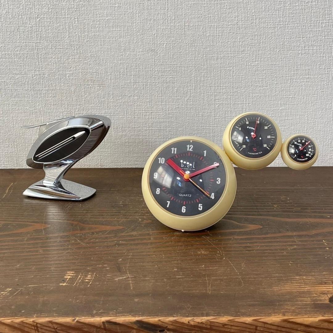 スペースエイジ ヴィンテージ 置き時計 温度計 湿度計 ミッドセンチュリー