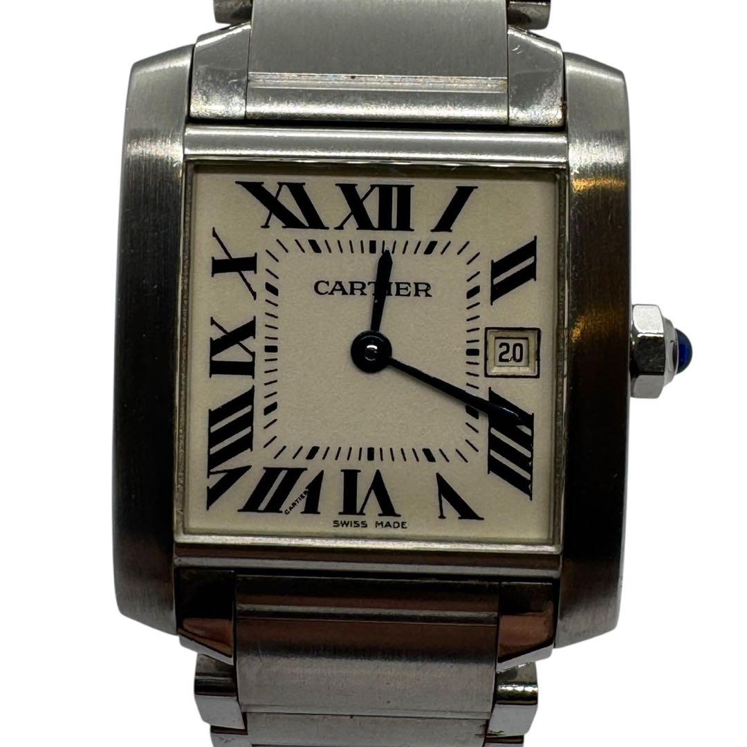 【美品】Cartier カルティエ タンクフランセーズMM 2465 アイボリー