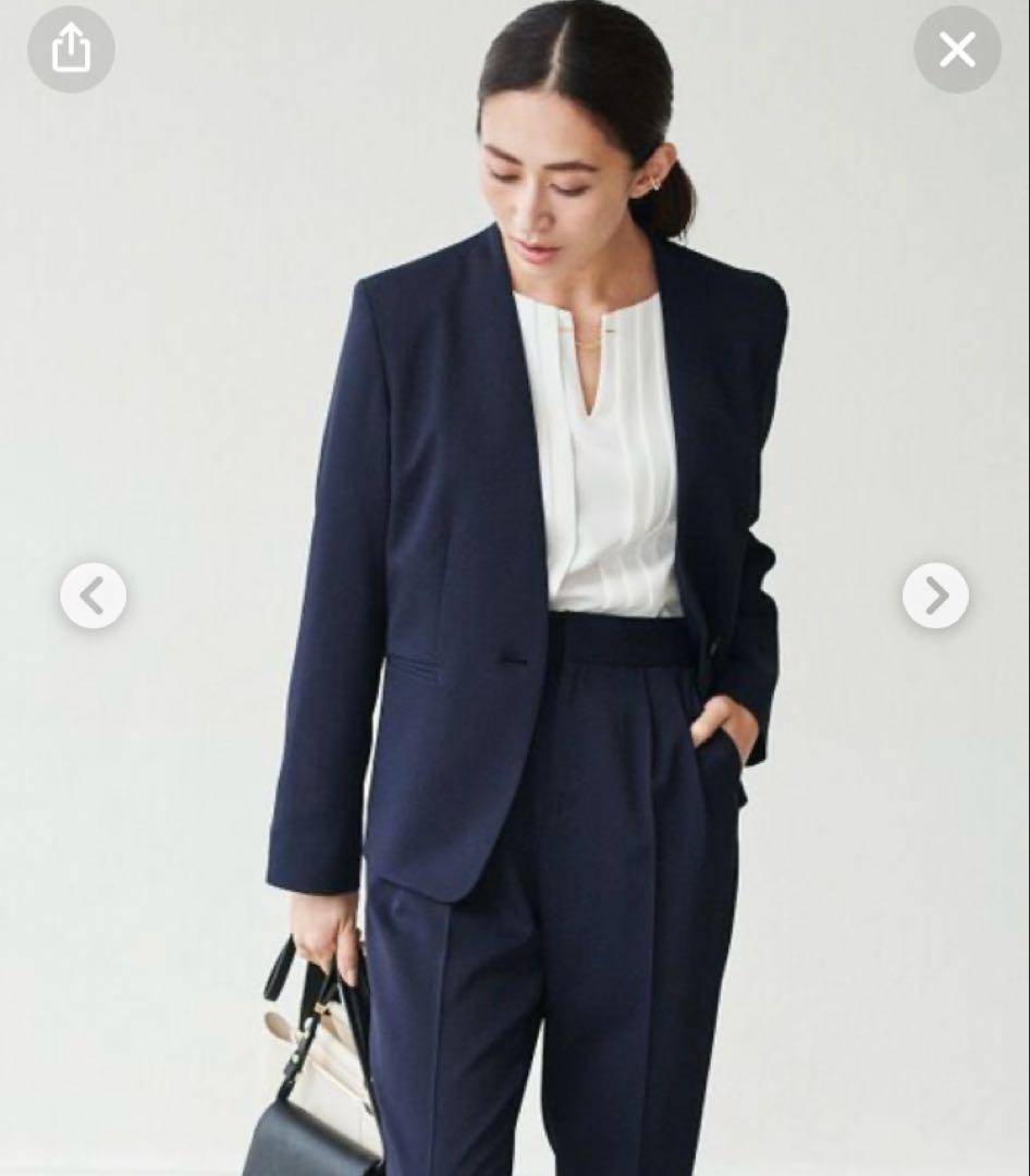 ROPE ノーカラーVジャケット パンツスーツ 38