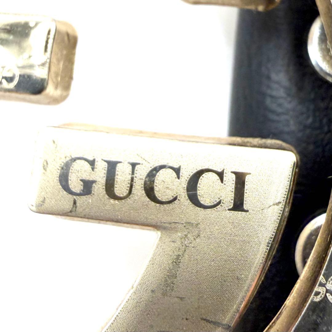 GUCCI ベルト 黒 インターロッキング ゴールド金具 ダブルG GG柄 ロゴ