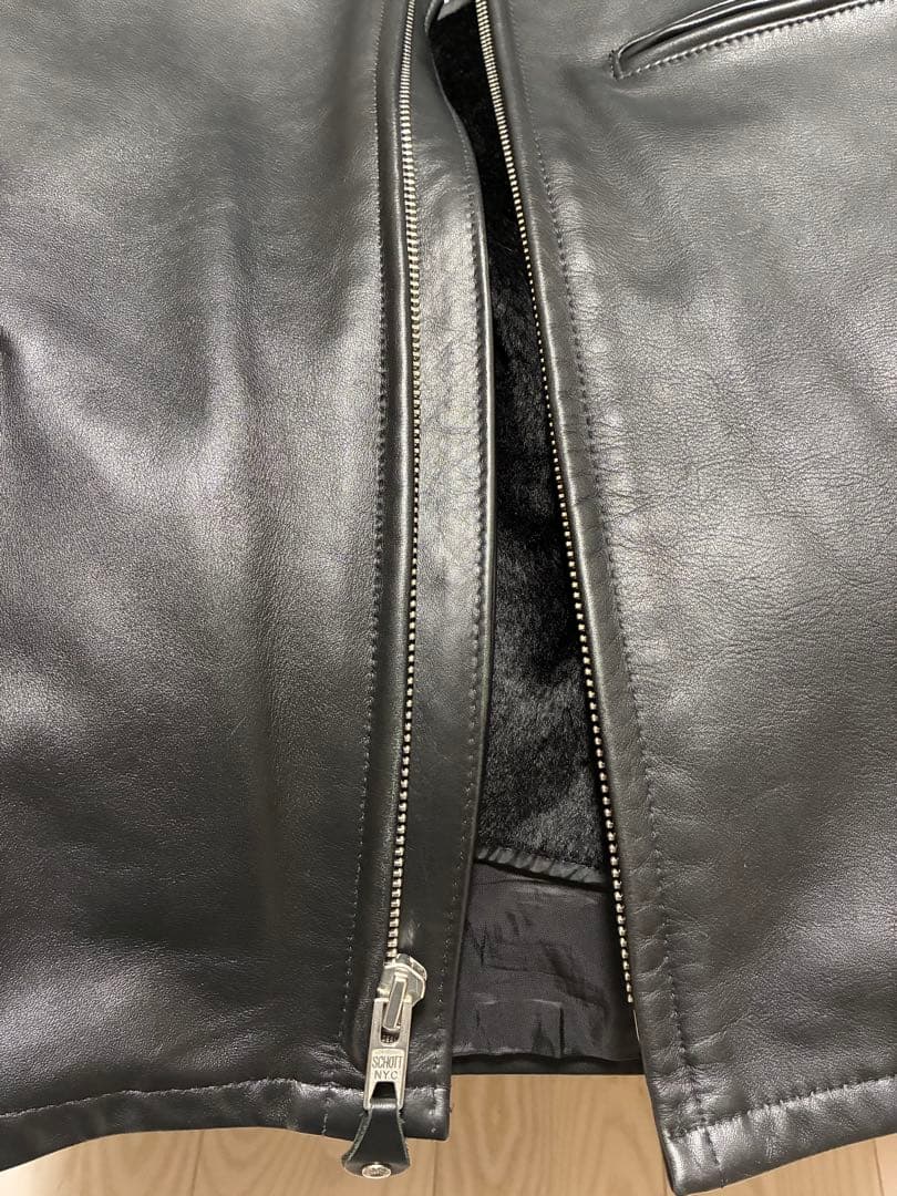 極美品　Schott 641 ブラック シングルライダースジャケット 38