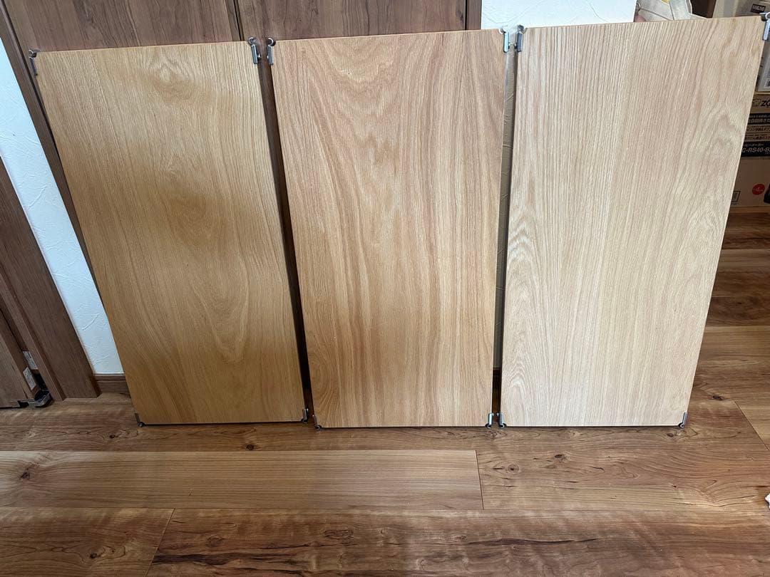 3枚セット 無印良品 オーク材 ステンレスユニットシェルフ 84cm ワイド 2