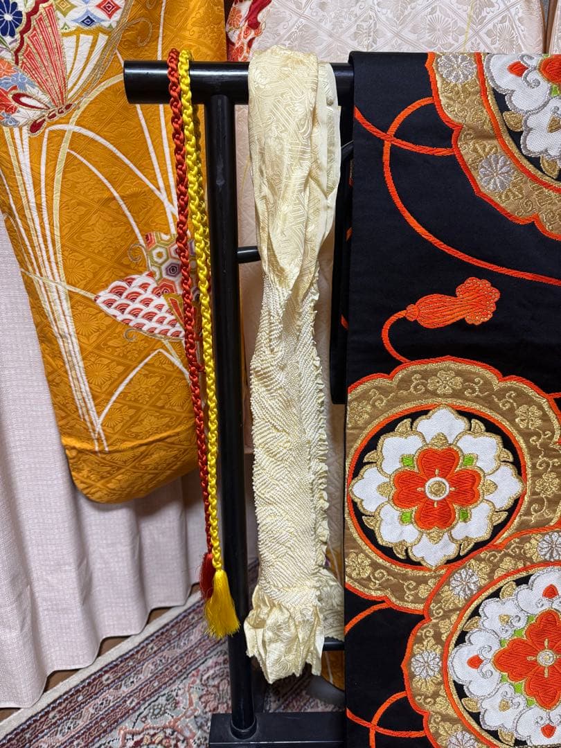 正絹振袖、長襦袢、袋帯、帯揚げ帯締めセット