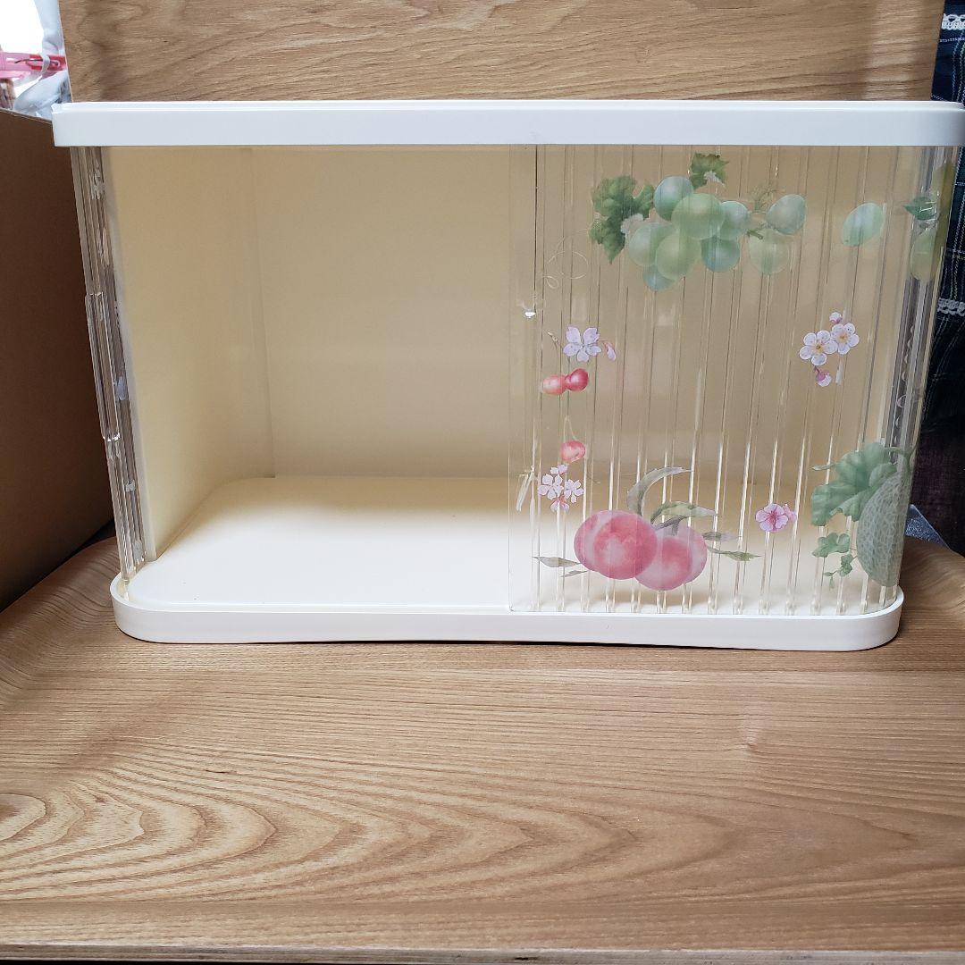 昭和レトロ フードケース 調味料入れ キャビネット 蛇腹式 フルーツ&フラワー