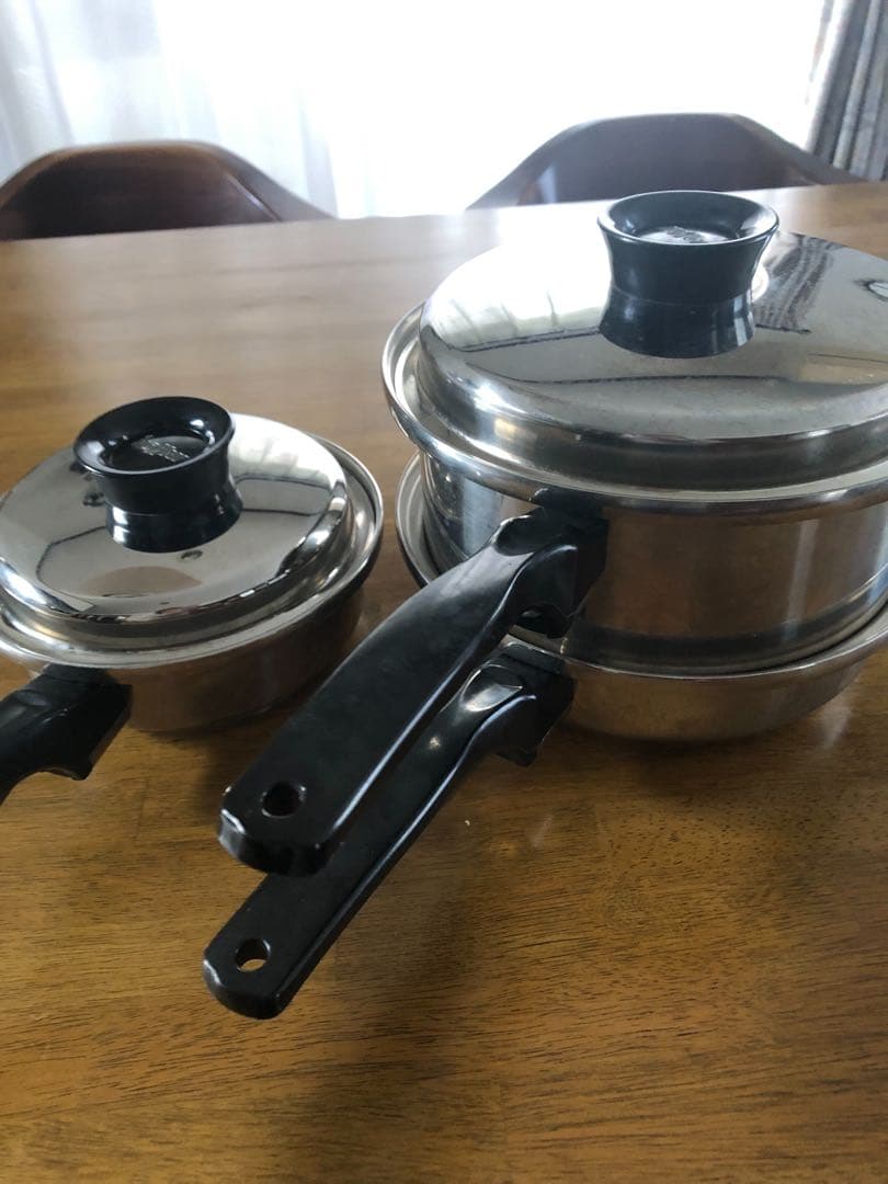 ステンレス片手鍋セット（小・大）