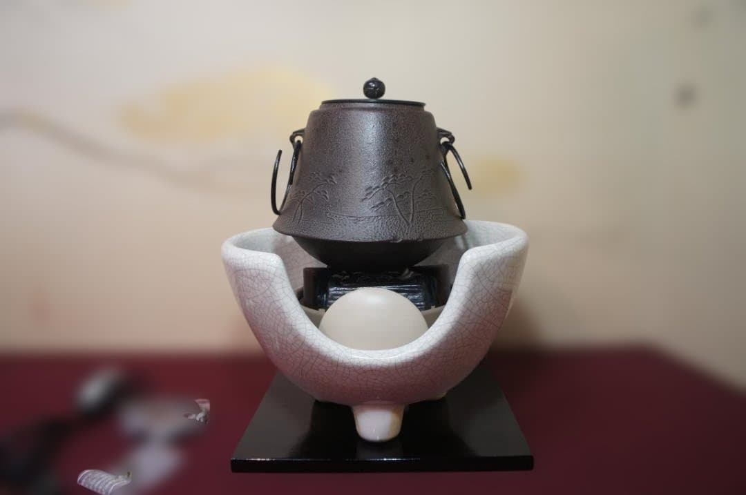 ☆ 創巧野々田 しろ薩摩風炉(紅鉢型)電熱器 国宝敬典富士釜他フルセット送料込み