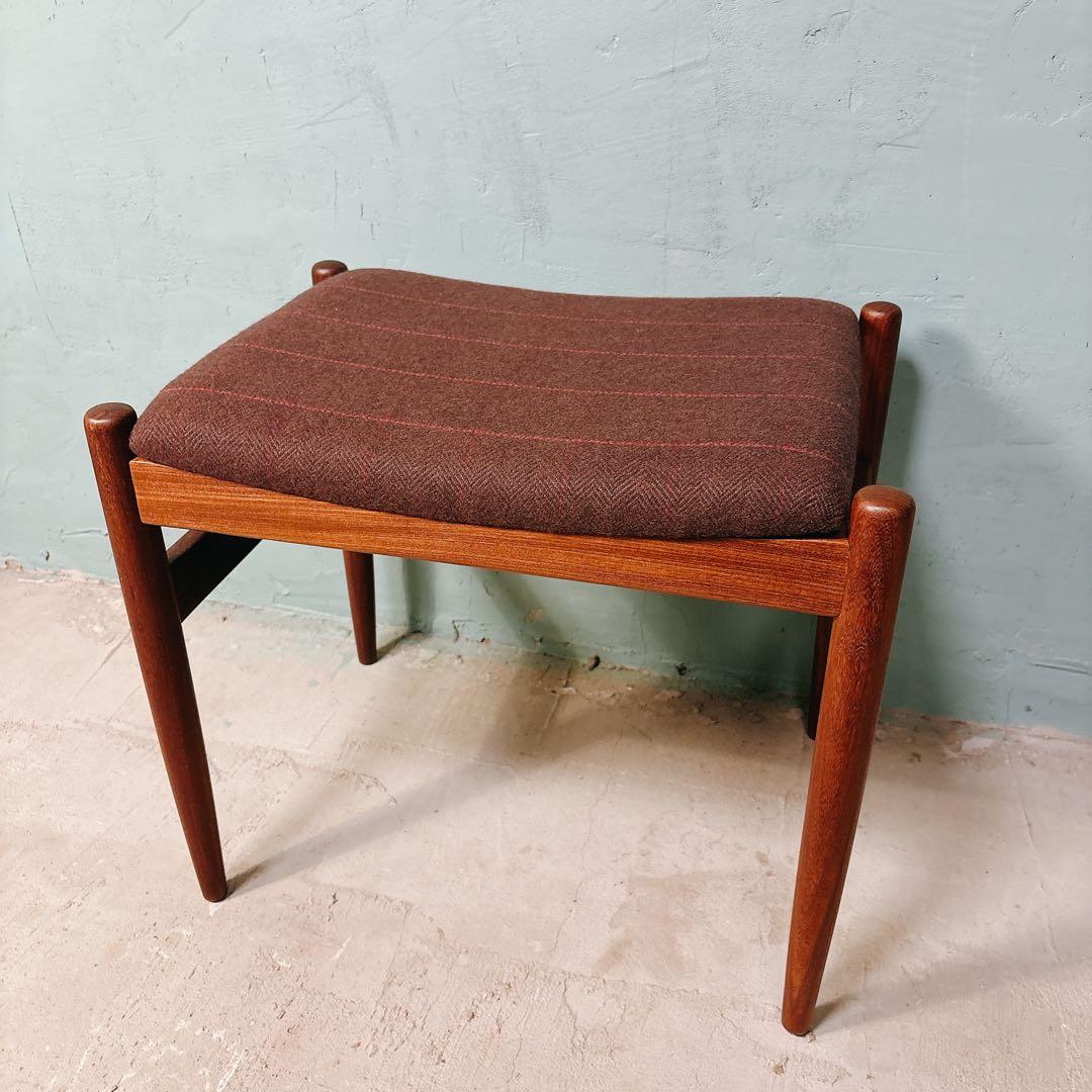 デンマーク　チーク材　スツール　北欧家具　北欧ビンテージ