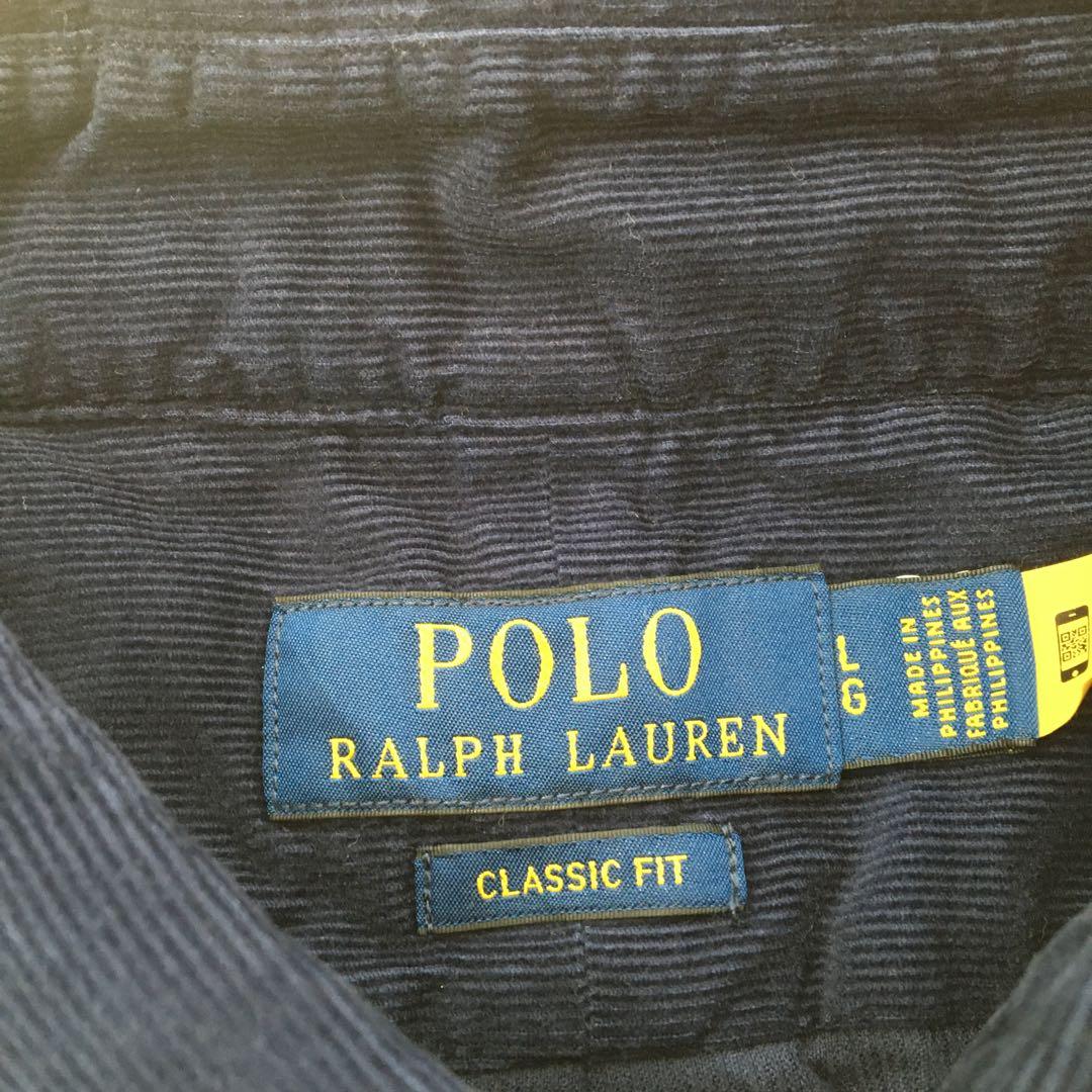 ポロラルフローレン 長袖シャツ【L】ポロベア 大きいサイズ コーデュロイ 美品