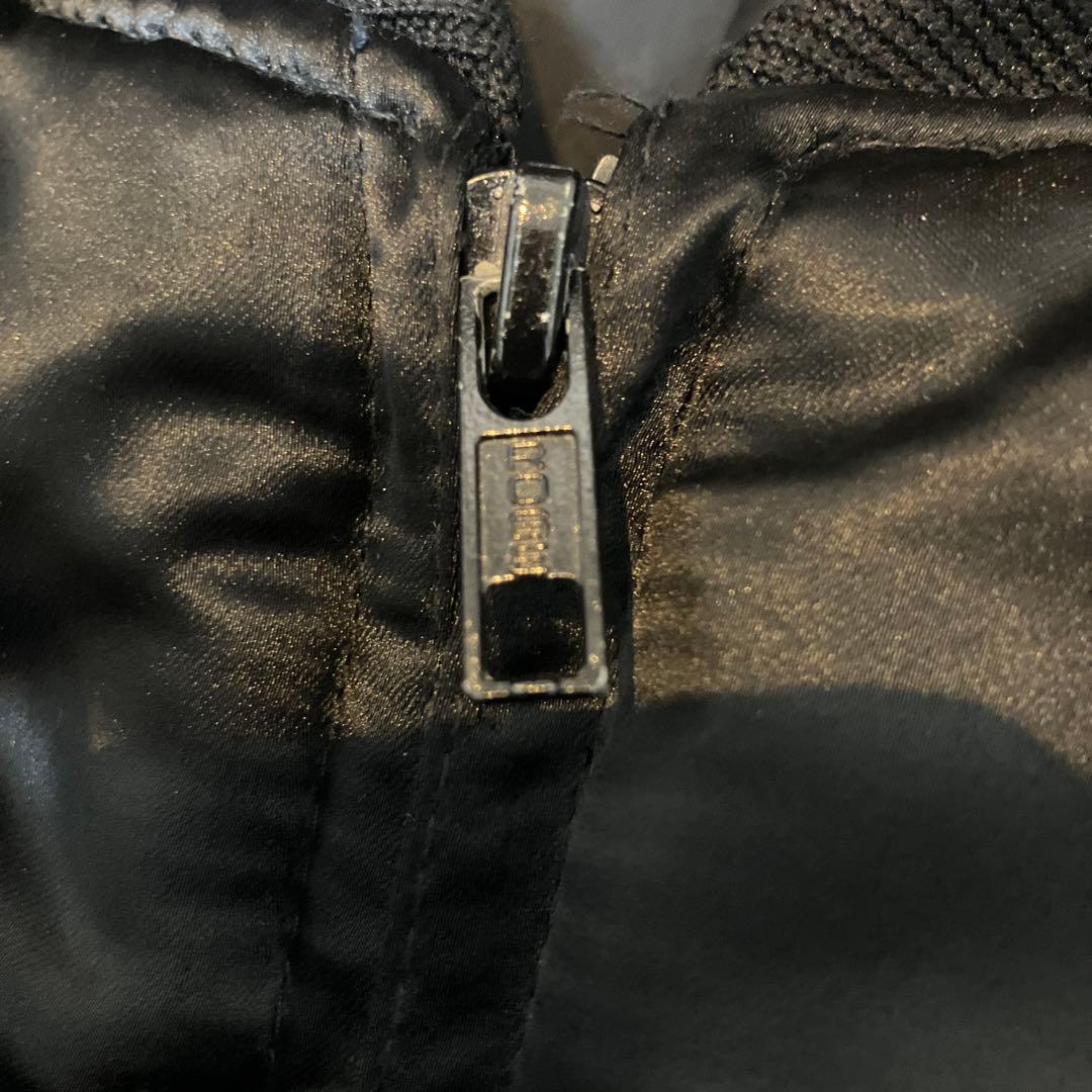 黒 サテン スカジャン ドラゴン刺繍