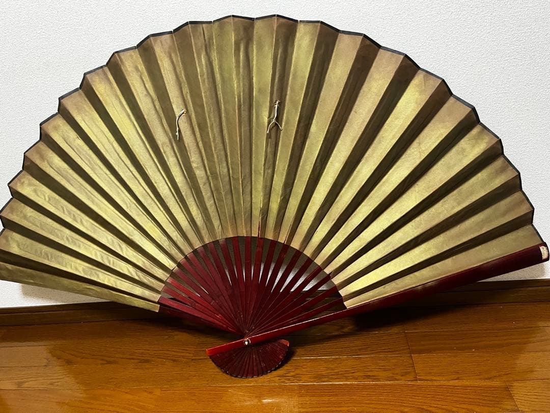 日本舞踊 扇子 金色 松 鶴