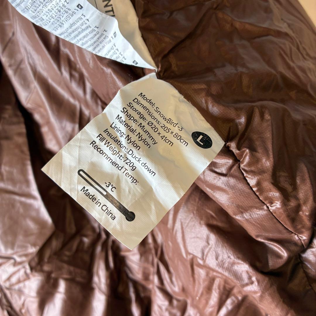 Naturehike Bird-3 ダウン シュラフ 寝袋 -3℃対応