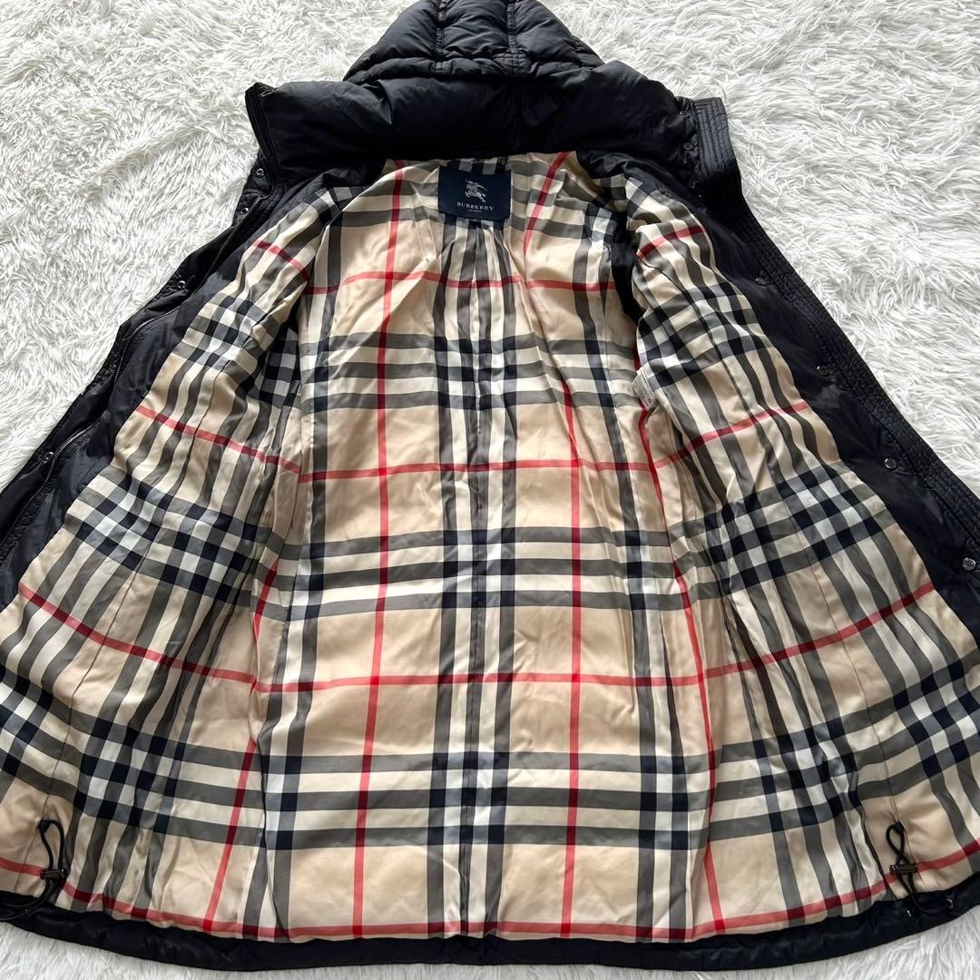 希少2XL BURBERRY バーバリー　ダウンコート　フード　ベルト付き 黒