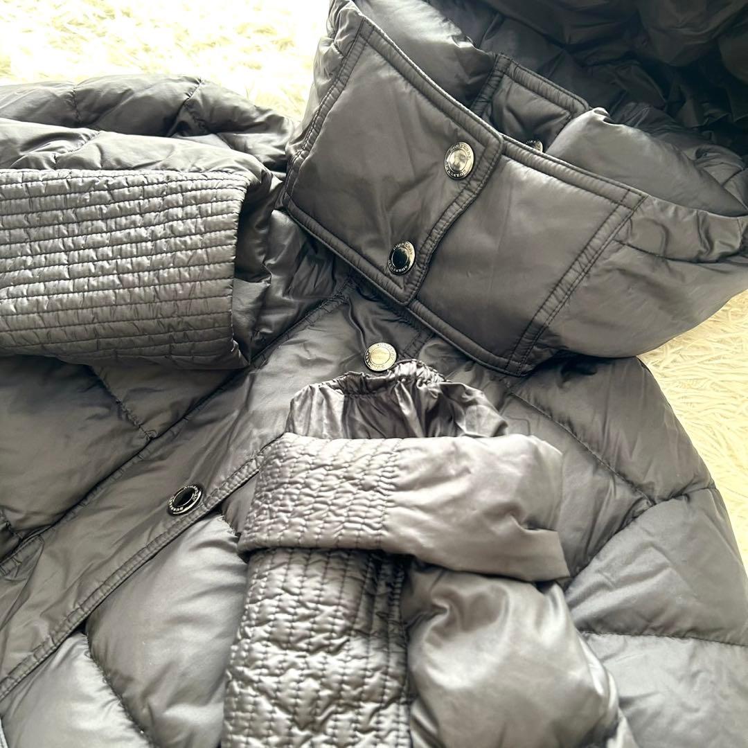 希少2XL BURBERRY バーバリー　ダウンコート　フード　ベルト付き 黒