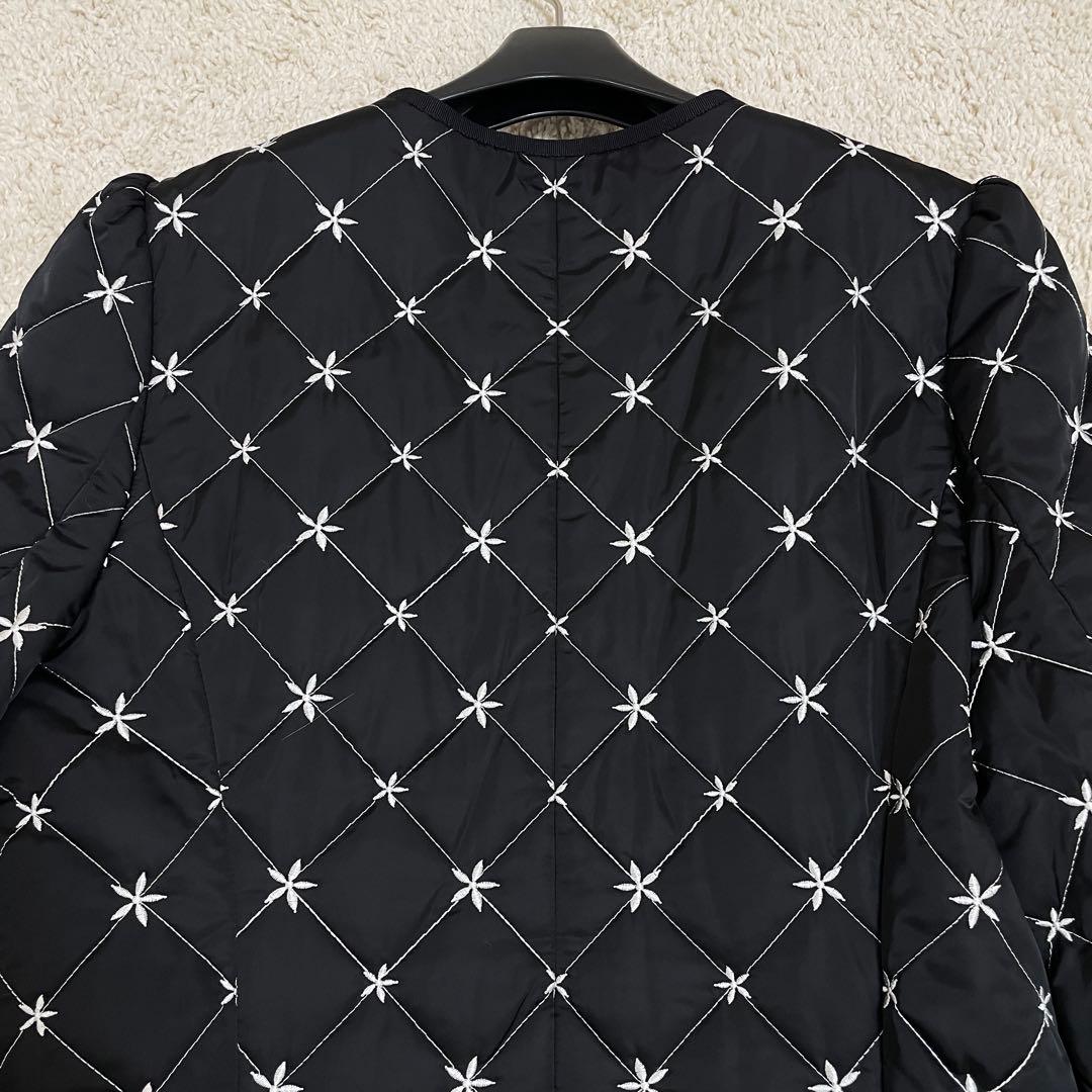 美品♡ エムズグレイシー キルティング 中綿 ロングコート チャーム 黒 40