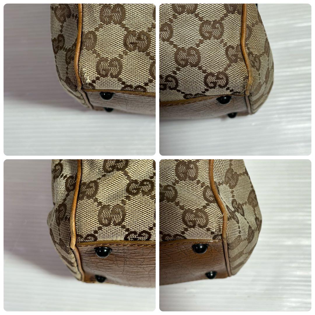GUCCI グッチ GG柄 がま口 バンブー ボストンバッグ 大容量