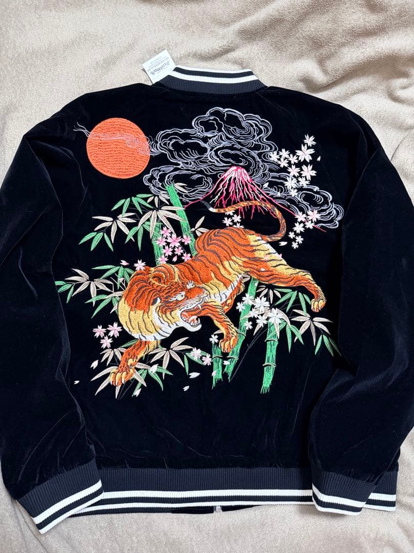 未使用 別珍 虎 ONI DENIM 刺繍 スカジャン 富士山 虎 限定 美品
