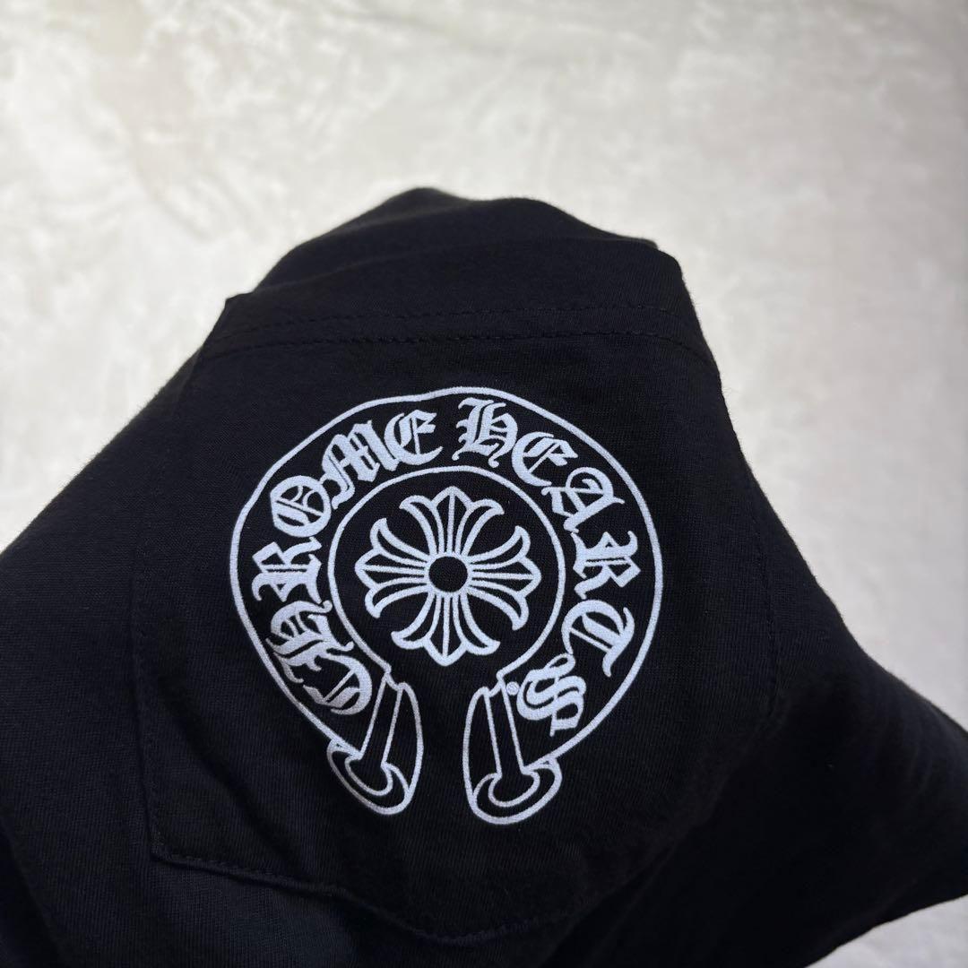 極美・Lサイズ　CHROME HEARTS ホースシューロゴ　半袖Tシャツ　黒