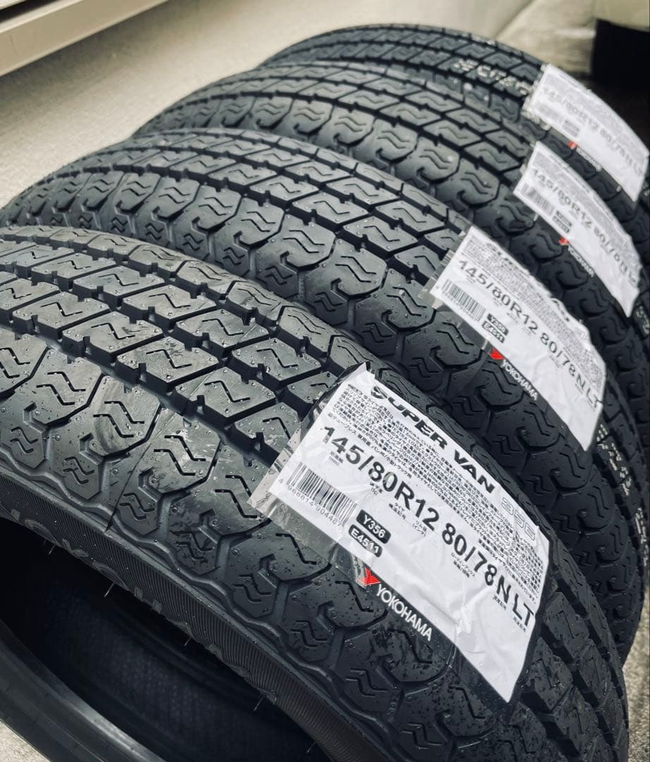 【送料込み】ヨコハマタイヤ 145/80R12 80/78 Y356 4本