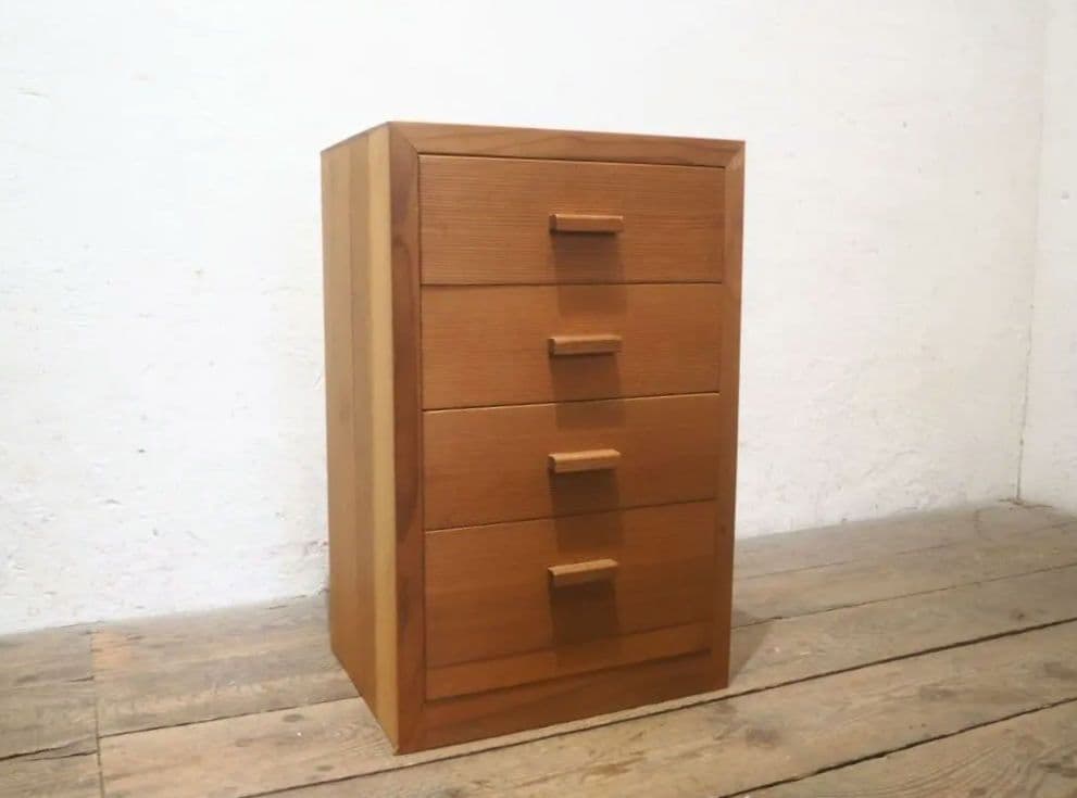 1243 ①10kg 重厚な無垢材の収納棚　袖机　引き出し　チェスト　テーブル