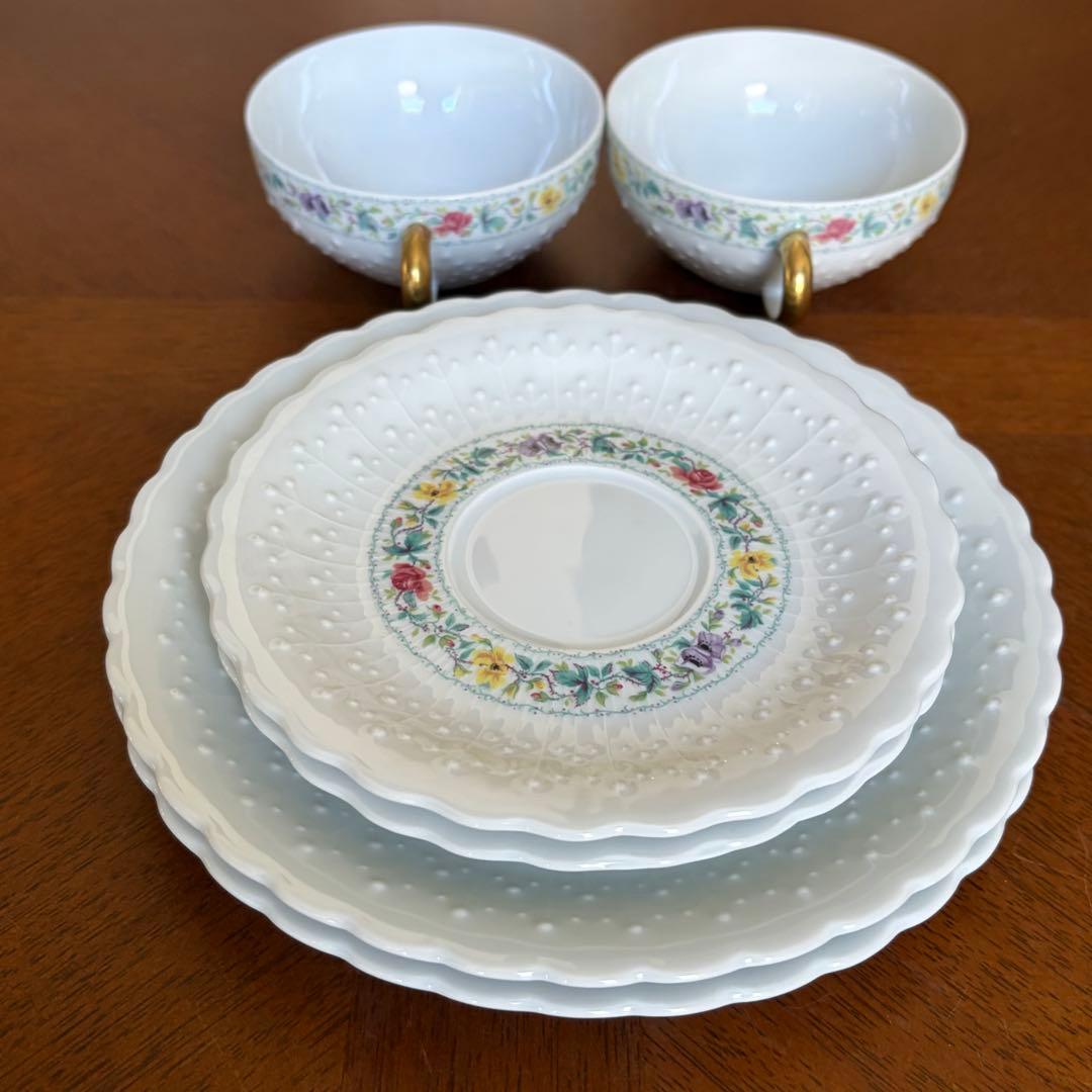 【美品】リモージュ（ジョルジュ・ボワイエ）★リビエラブルー★トリオ　ペア