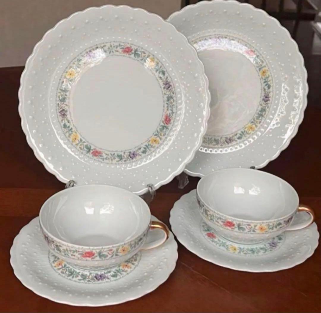 【美品】リモージュ（ジョルジュ・ボワイエ）★リビエラブルー★トリオ　ペア