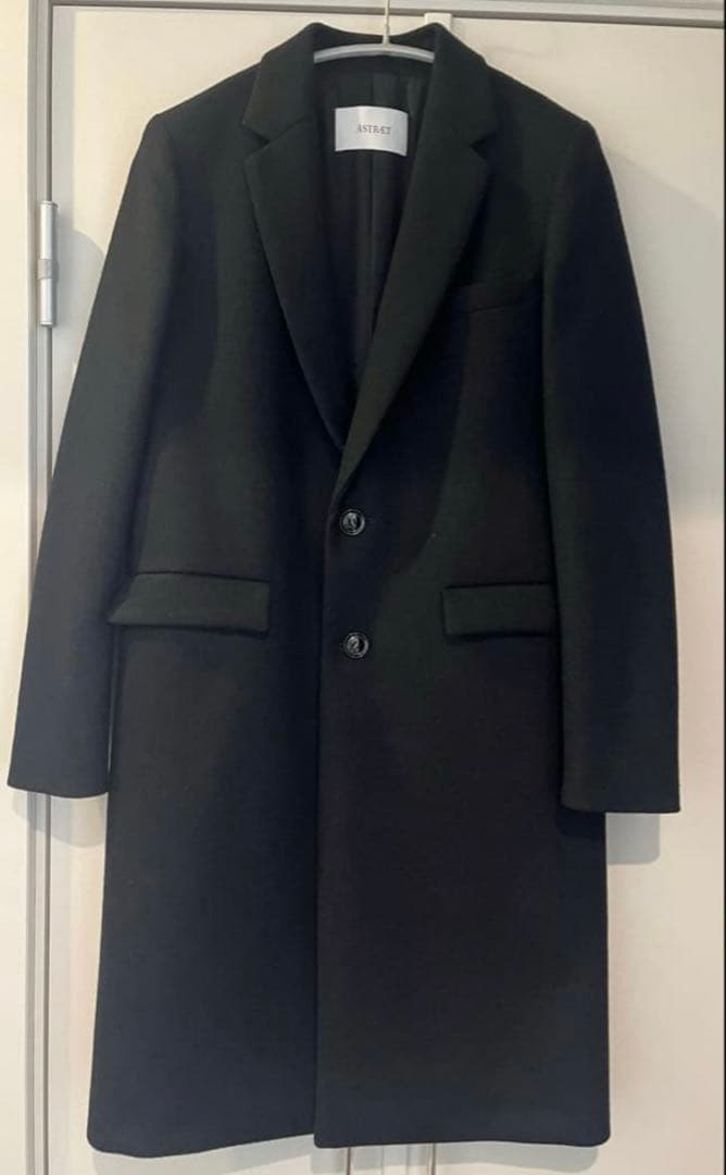 【週末限定価格】美品☆アストラット　ウール　カシミヤ　チェスターコート　ブラック