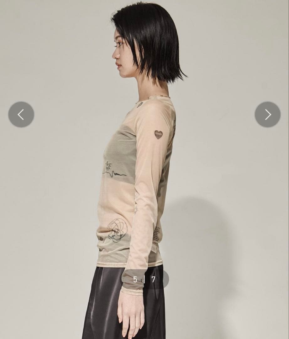 トップス PLANET SHEER TATTOO WITH BUSTIER TOP