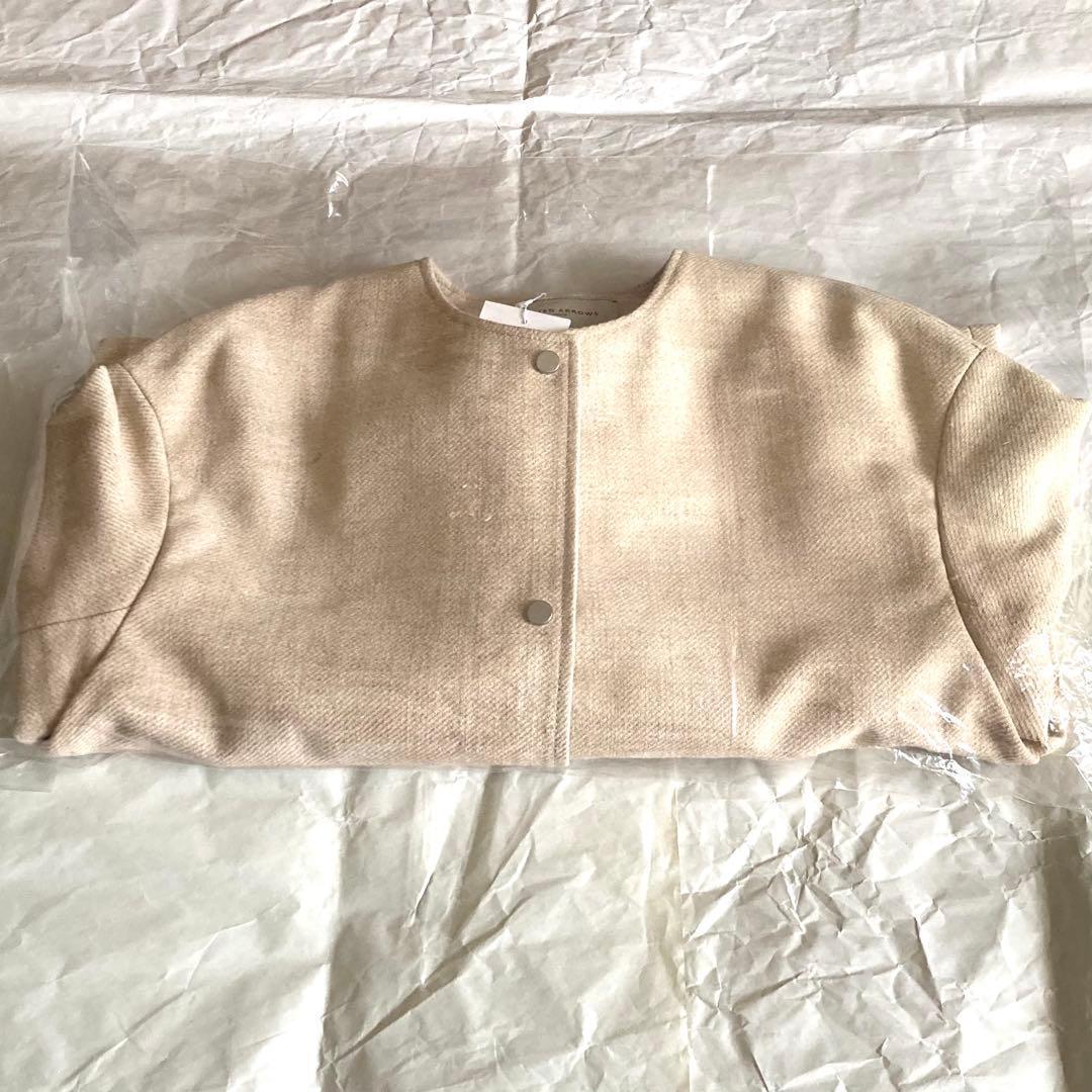 [あきこ ] UA - UBC フェイクリネン ノーカラーコート