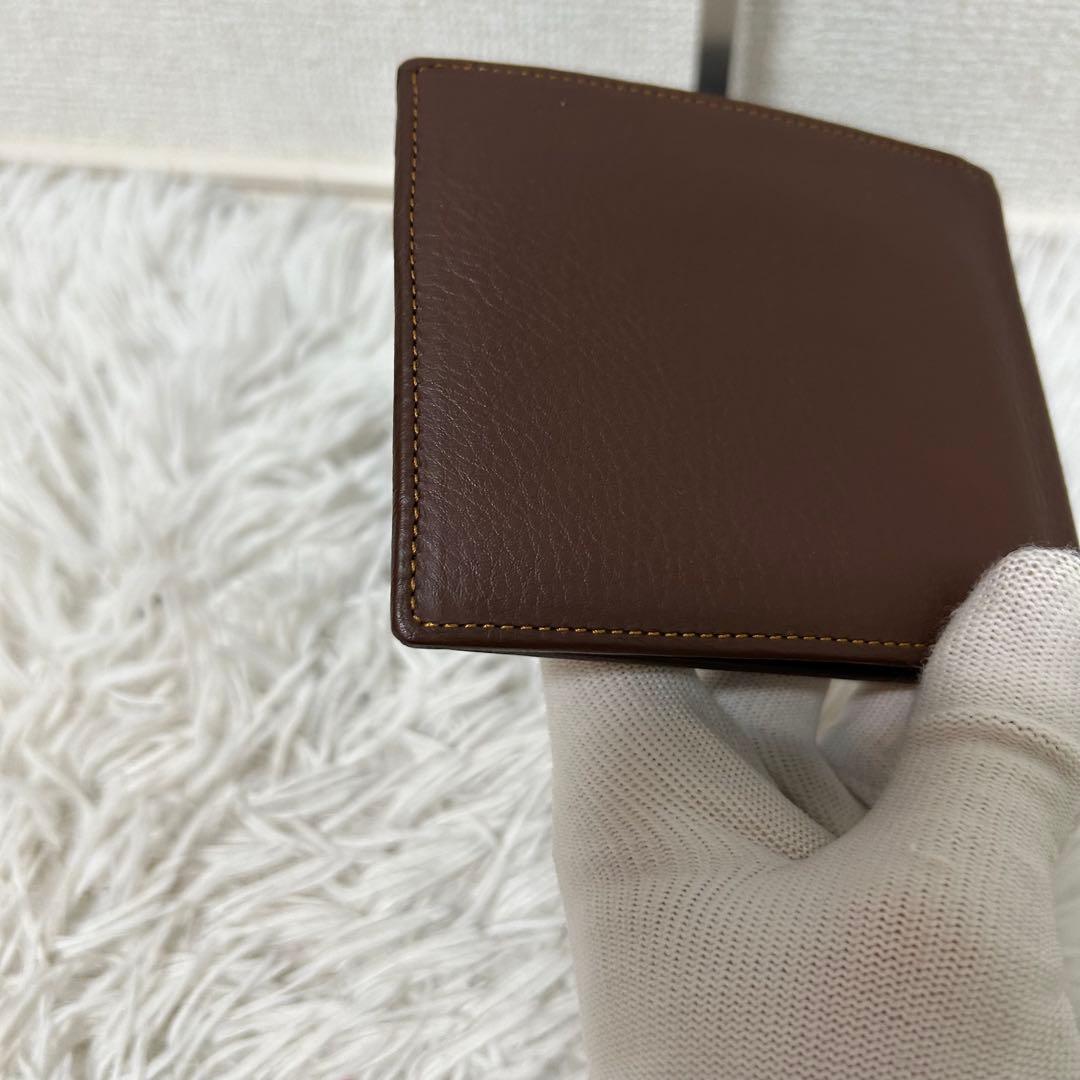 【新品未使用✨ヴィンテージ感】バレンシアガ　二つ折り財布　ブラウン　本革　正規品