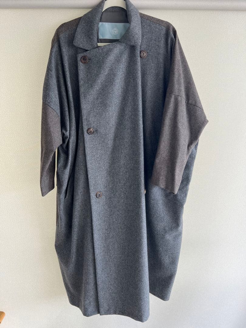 ドゥルカマラ バイカラーダブルロングコート 2018aw