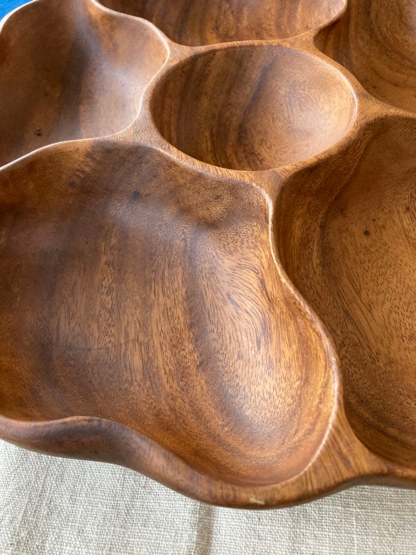 一刀掘り　手彫り　木彫　ハイビスカス　直径35cm　伝統工芸　手仕事　民藝