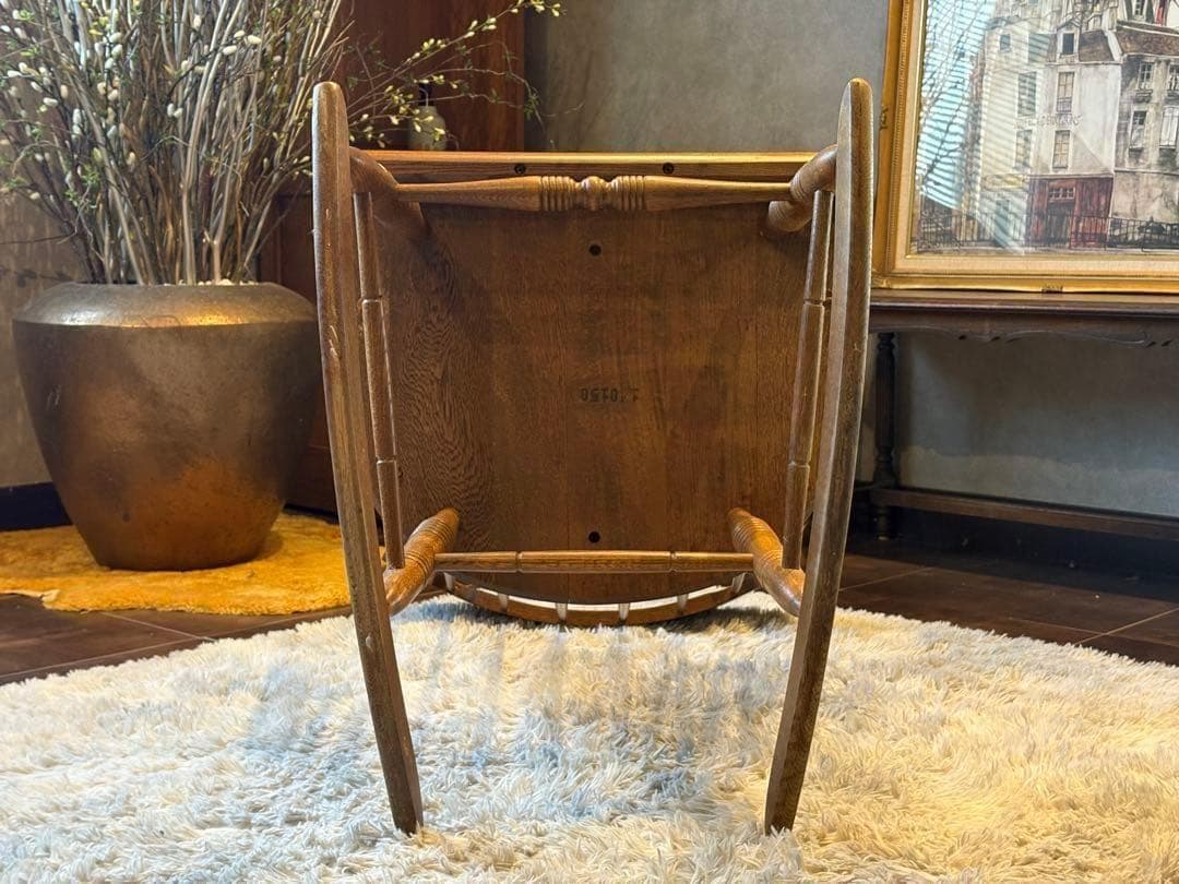 ①飛騨産業 キツツキマーク ロッキングチェア ダイニングチェア ビンテージ nG