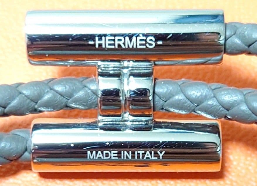 美品　エルメス　トゥルニ　トレッセ　グリ・エタン　編込み　箱付き