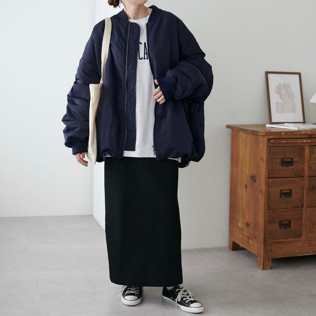 DISCOAT 【ユニセックス】メモリーボンバーブルゾン　ネイビー