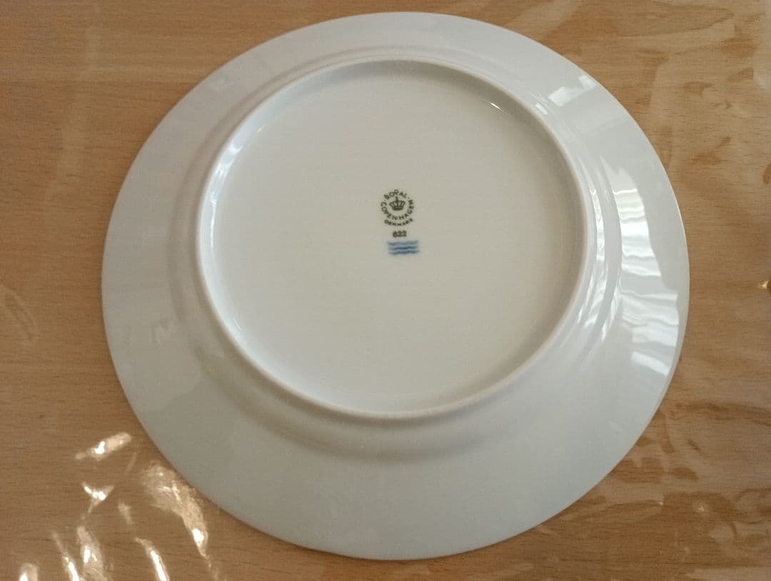 ロイヤルコペンハーゲン ホワイトフルーテッド ハーフレース プレート 22cm