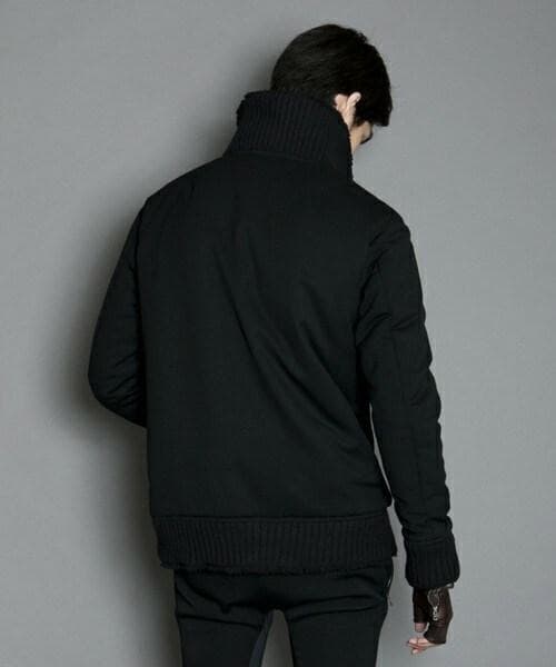 【あおば】希少✨ato ウールドビー中綿ミリタリーブルゾン ラムレザー