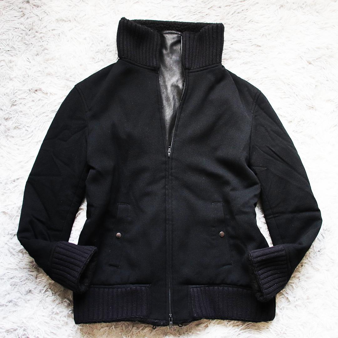 【あおば】希少✨ato ウールドビー中綿ミリタリーブルゾン ラムレザー