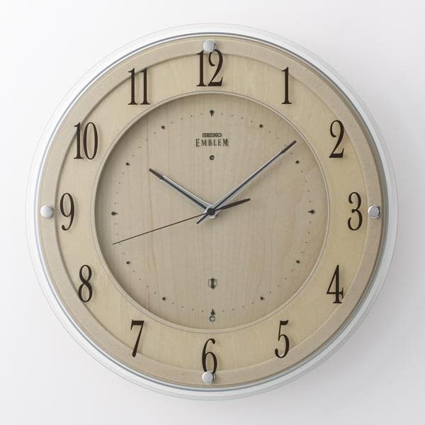 58) 訳あり品 セイコー　エンブレム　電波掛け時計