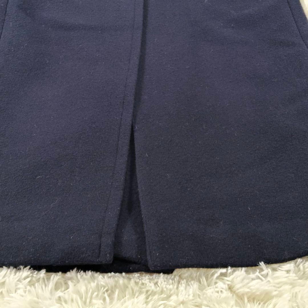 ラルフローレン マキシ丈 ダブルチェスターコート ウール ネイビー 美品