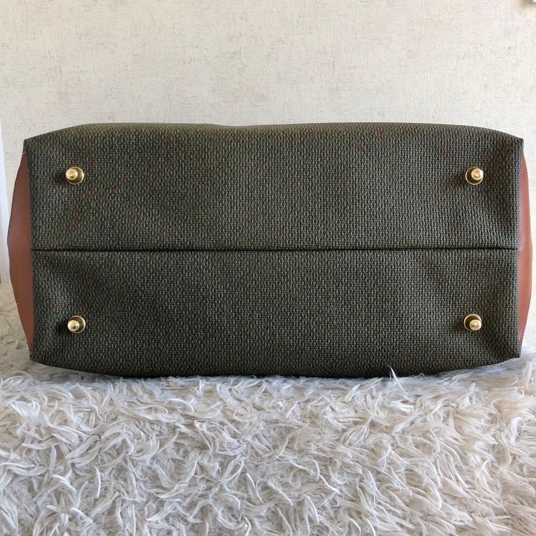 【ほぼ未使用】イヴサンローラン　ボストンバッグ　旅行鞄　PVC　本革　総柄