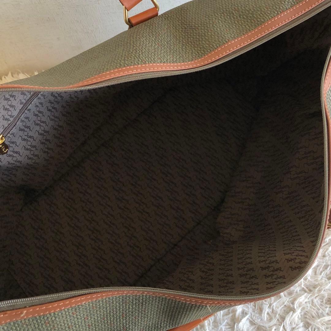 【ほぼ未使用】イヴサンローラン　ボストンバッグ　旅行鞄　PVC　本革　総柄