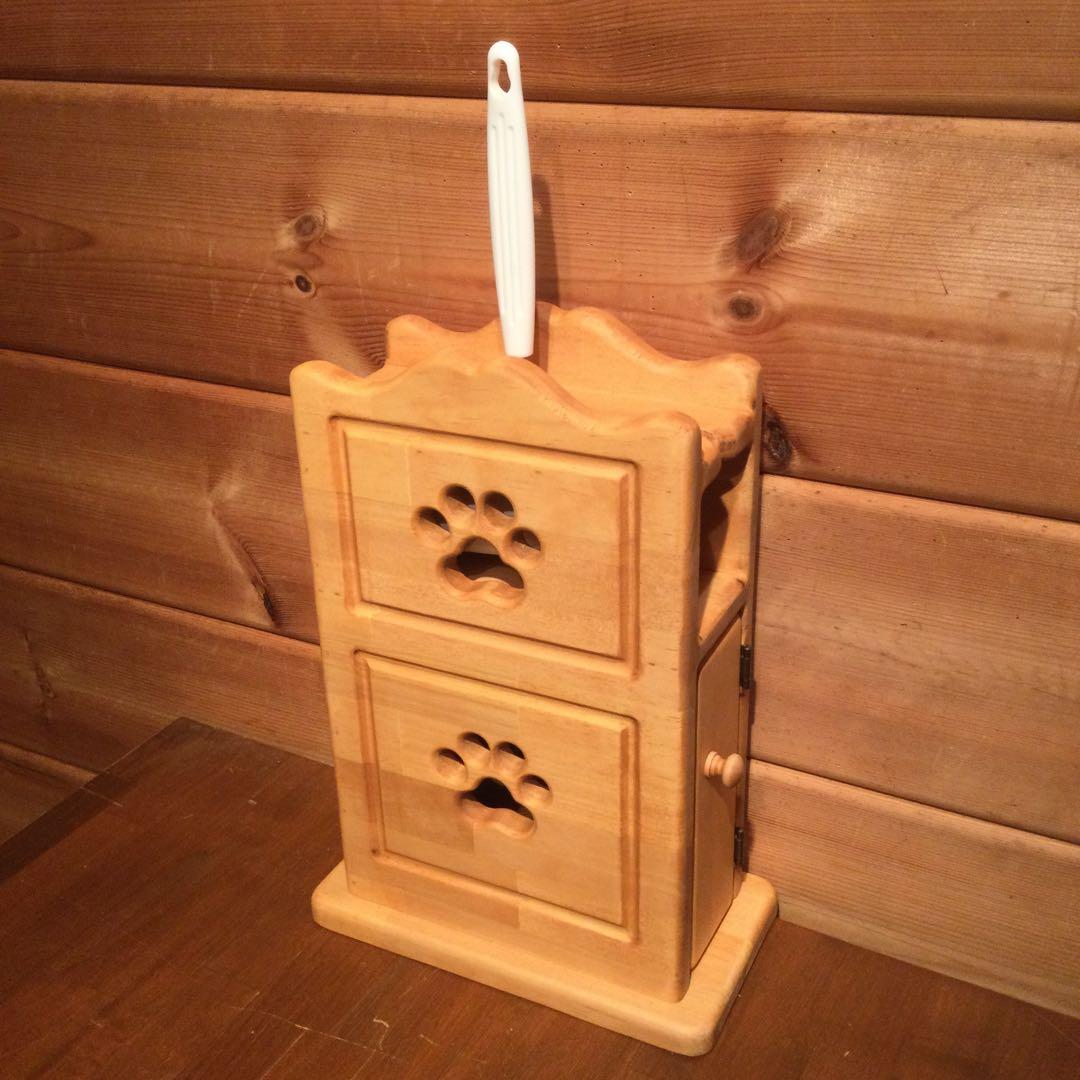 アメリカンカントリー家具　カントリーハート　収納付きコロコロスタンド　肉球