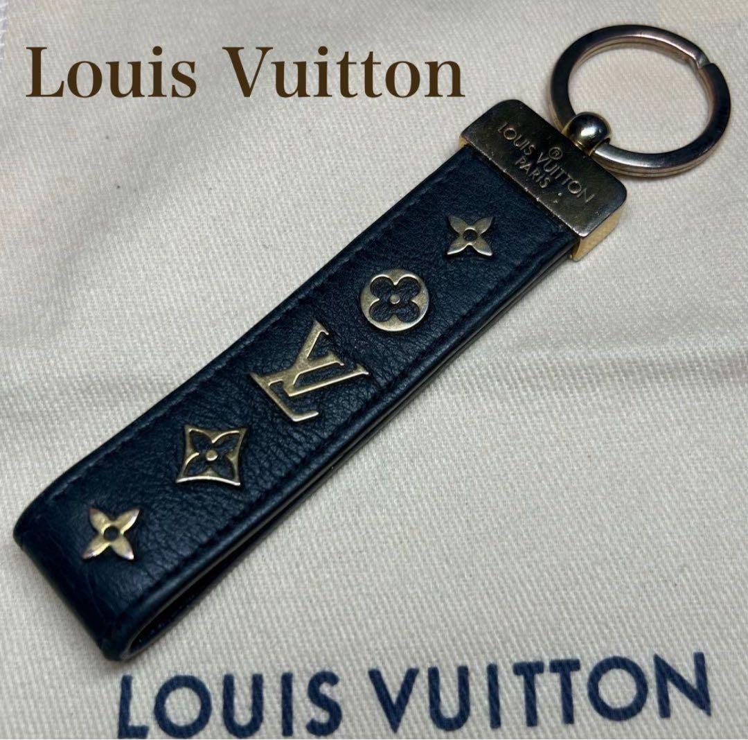 LouisVuitton ルイヴィトン レザー キーリング ブラック 保存袋付