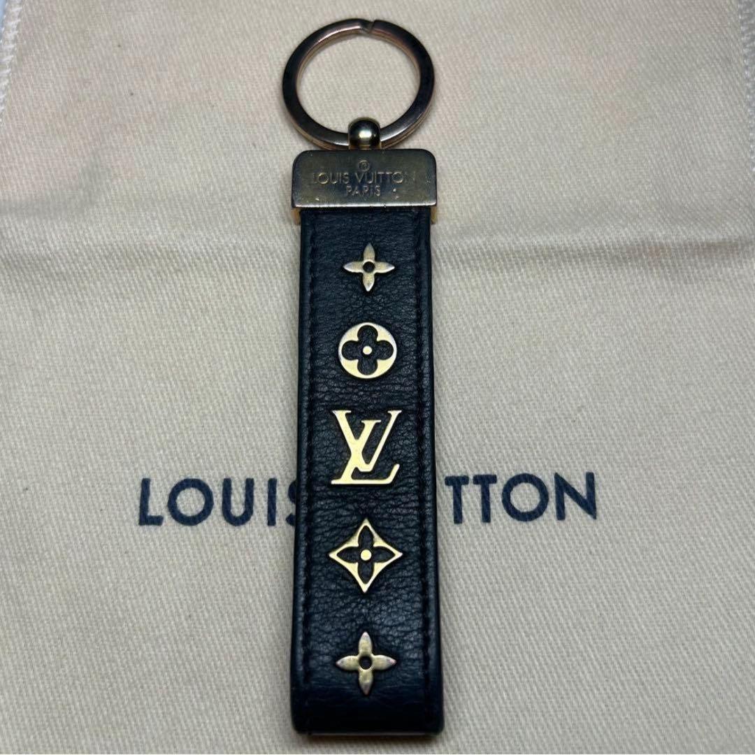 LouisVuitton ルイヴィトン レザー キーリング ブラック 保存袋付