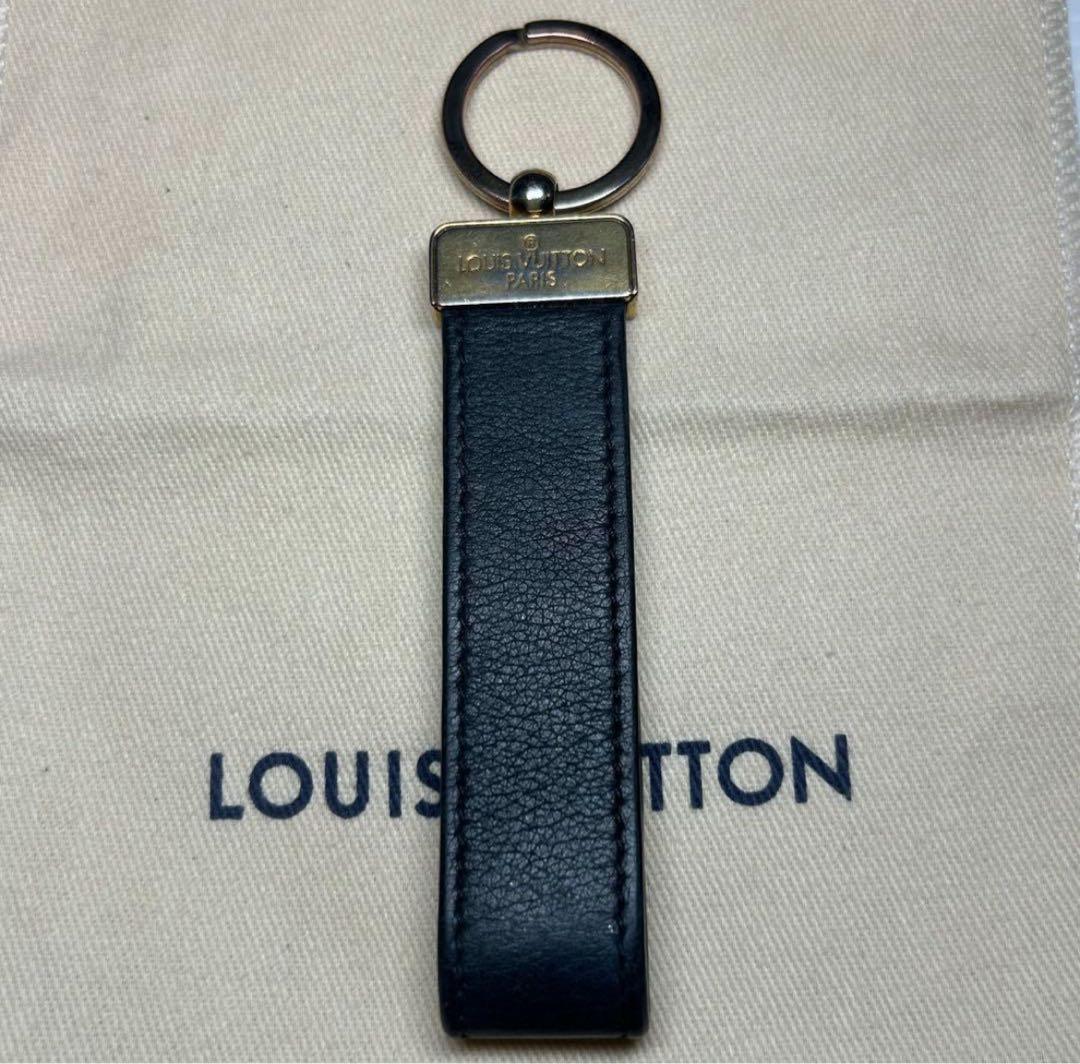 LouisVuitton ルイヴィトン レザー キーリング ブラック 保存袋付