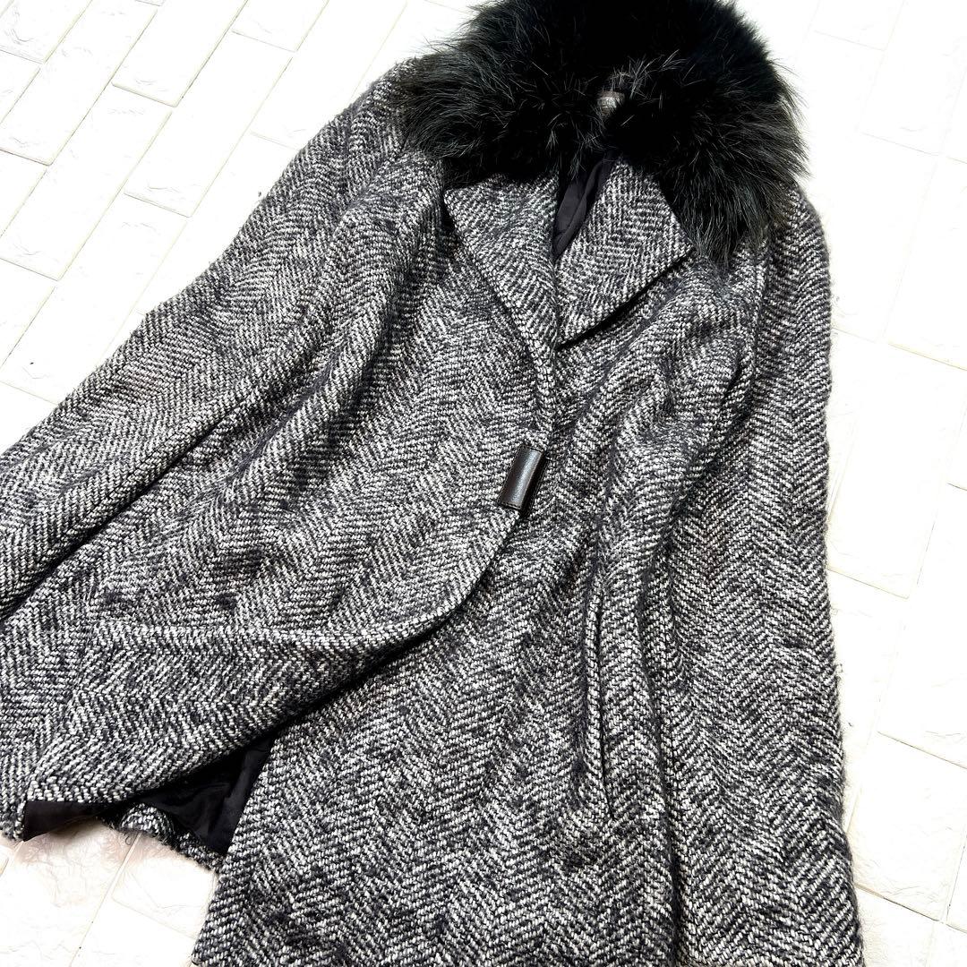 ファビアナフィリッピ フォックスファー モヘヤ シルク混 ロングコート